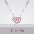 Pink Heart Gemstone Pendant Necklace